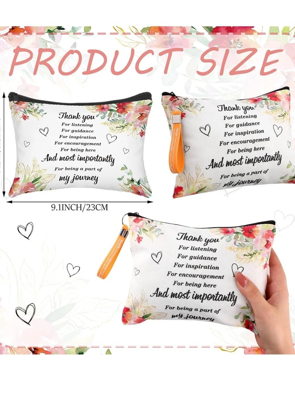 Thank you bags & Colorful Keychain Set of 24 - Multicolor